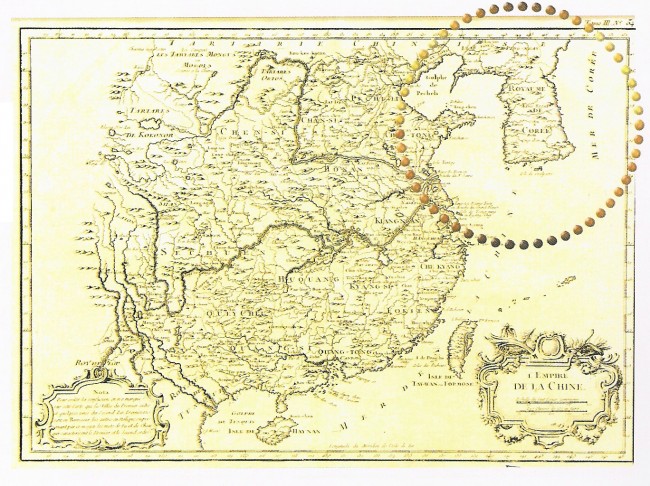 Map of China, 1764 by N. Bellin, France, source EAST SEA in old western maps