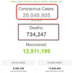 Hơn 20 triệu người trên thế giới đã nhiễm virus SARS-CoV-2